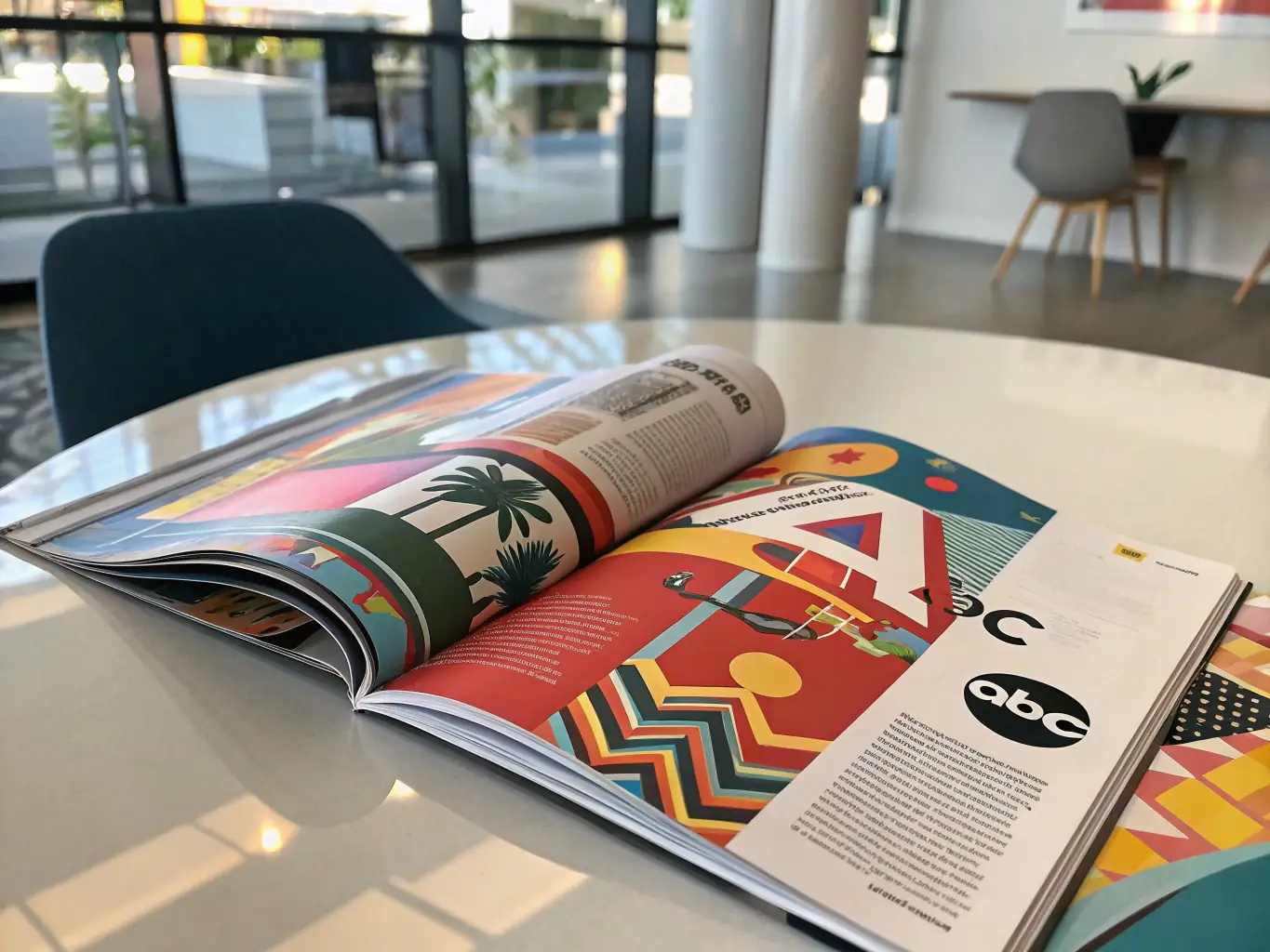 A visually appealing layout of a published editorial project, featuring diverse content such as articles, illustrations, and photographs, reflecting the organization's commitment to cultural dialogue.